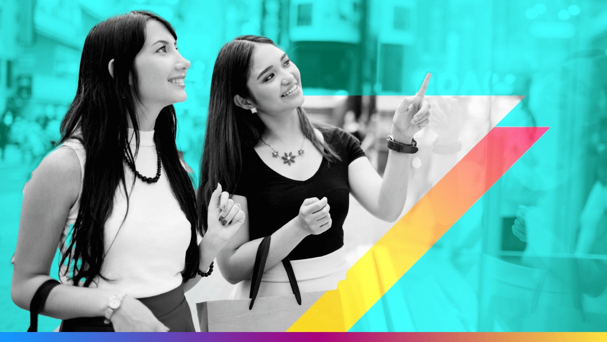 image of two people pointing to promote the marketing mindsets article