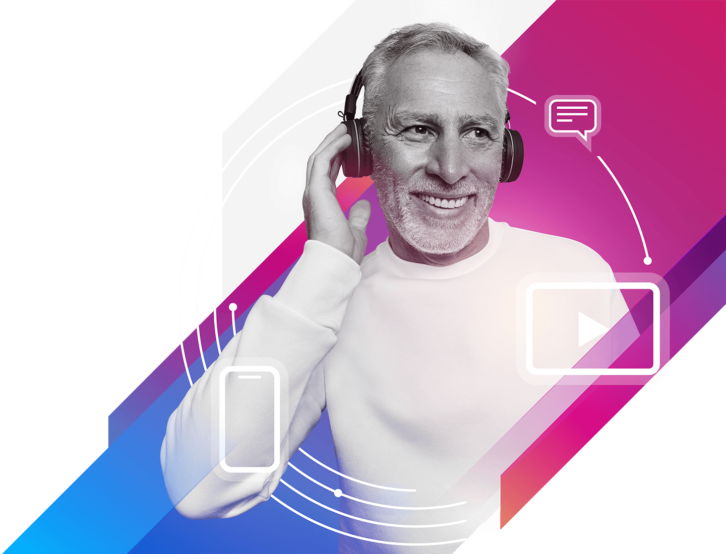 Man listening to headphones